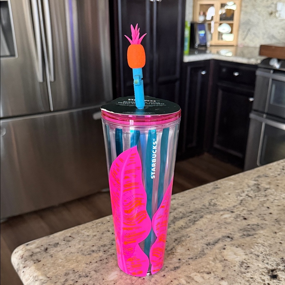 Starbucks Pink and Blue Tropical Tumbler